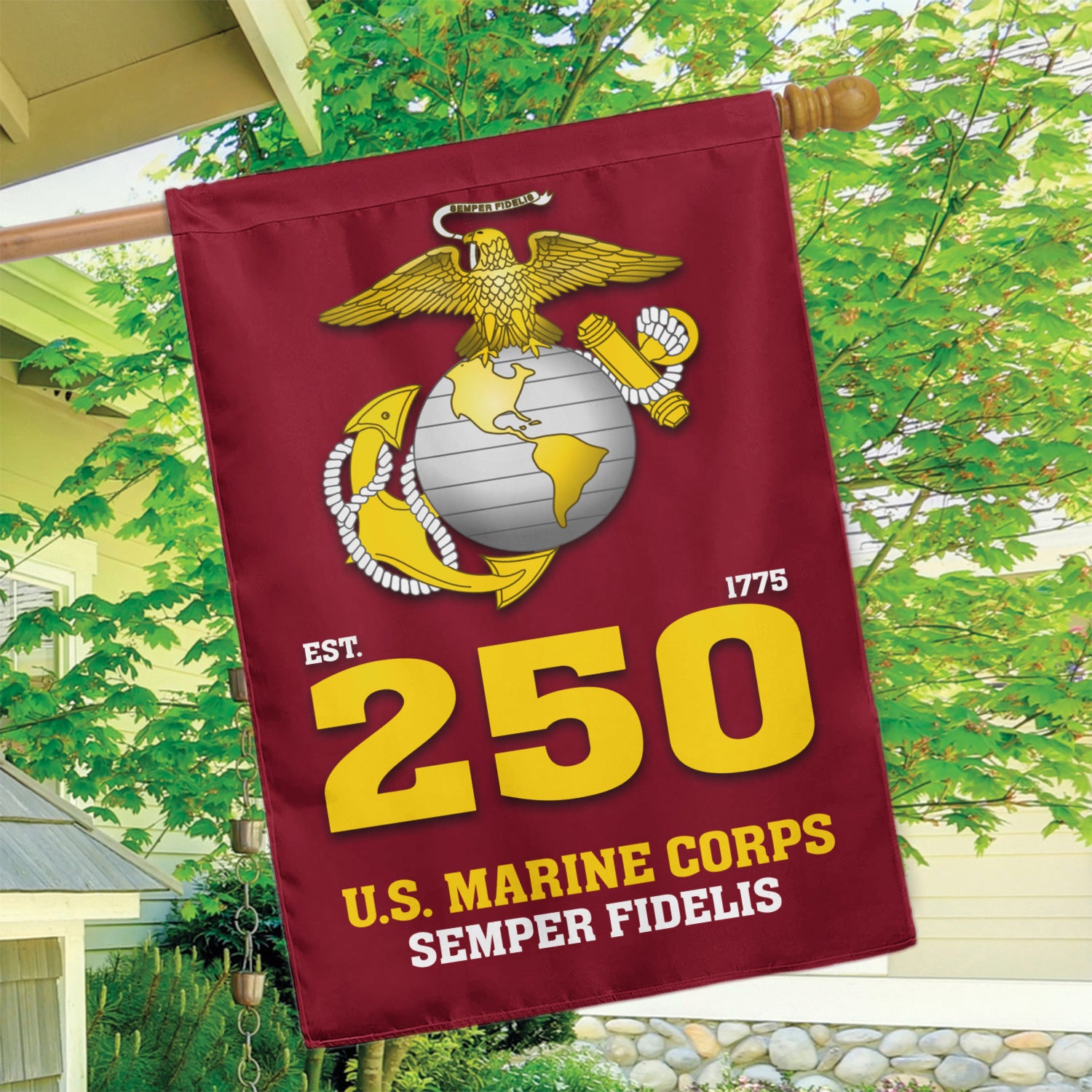 MARlNE Est 1775 Semper Fidelis Garden Flag Twin-Side Printing