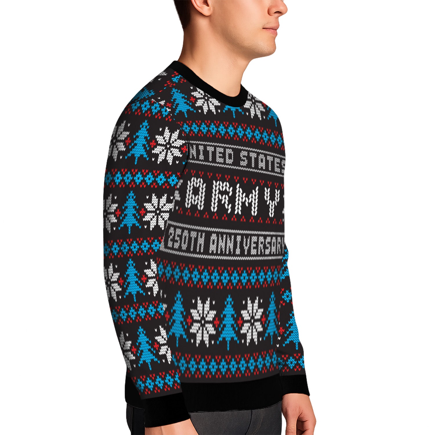 US Army 250th Anniversary Ugly Christmas Sweater for Women Men