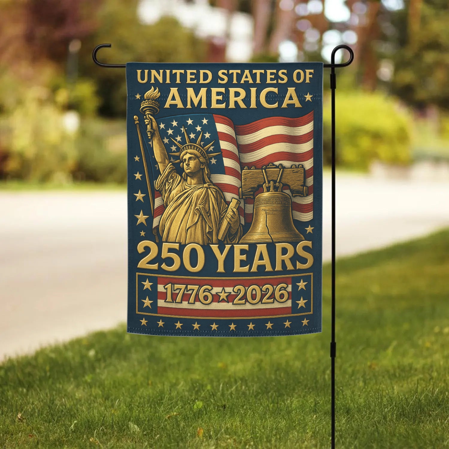 United States Of America 250 Garden Flag 12''x18'' Twin-Side Printing