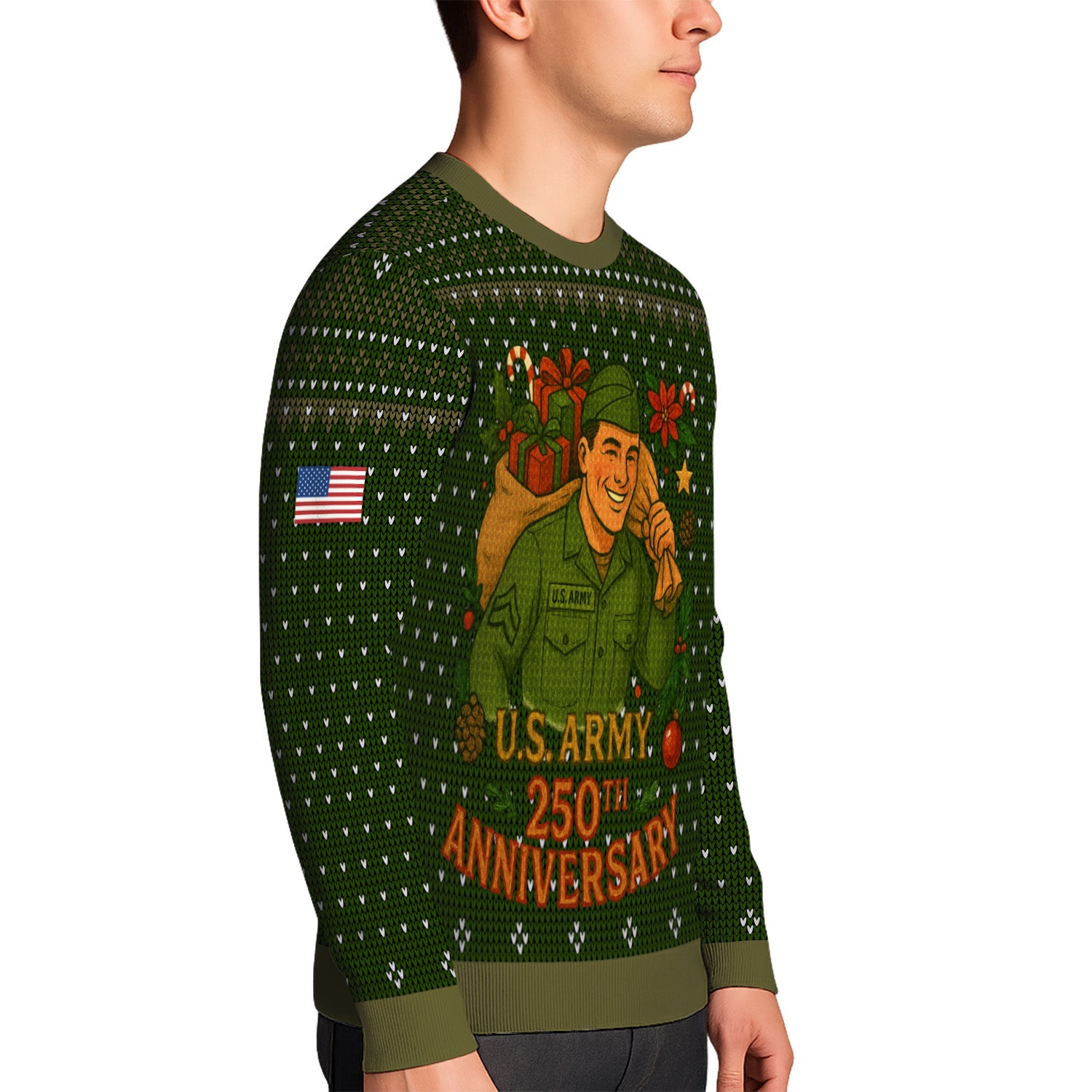Personalized US Army Ugly Christmas Sweater TUST07
