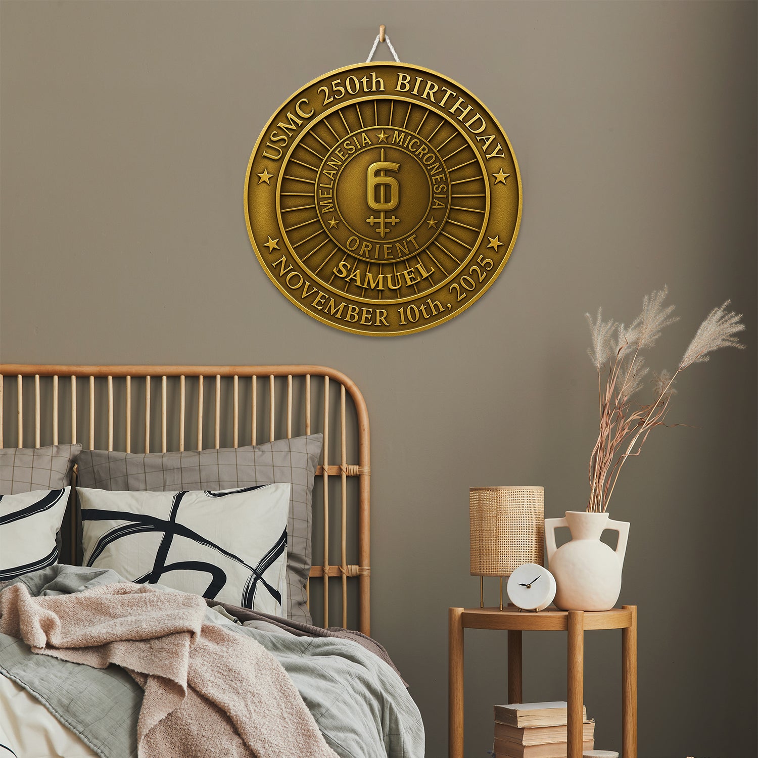 MARlNE 250th Birthday Wooden Sign – Personalized Rank & Name