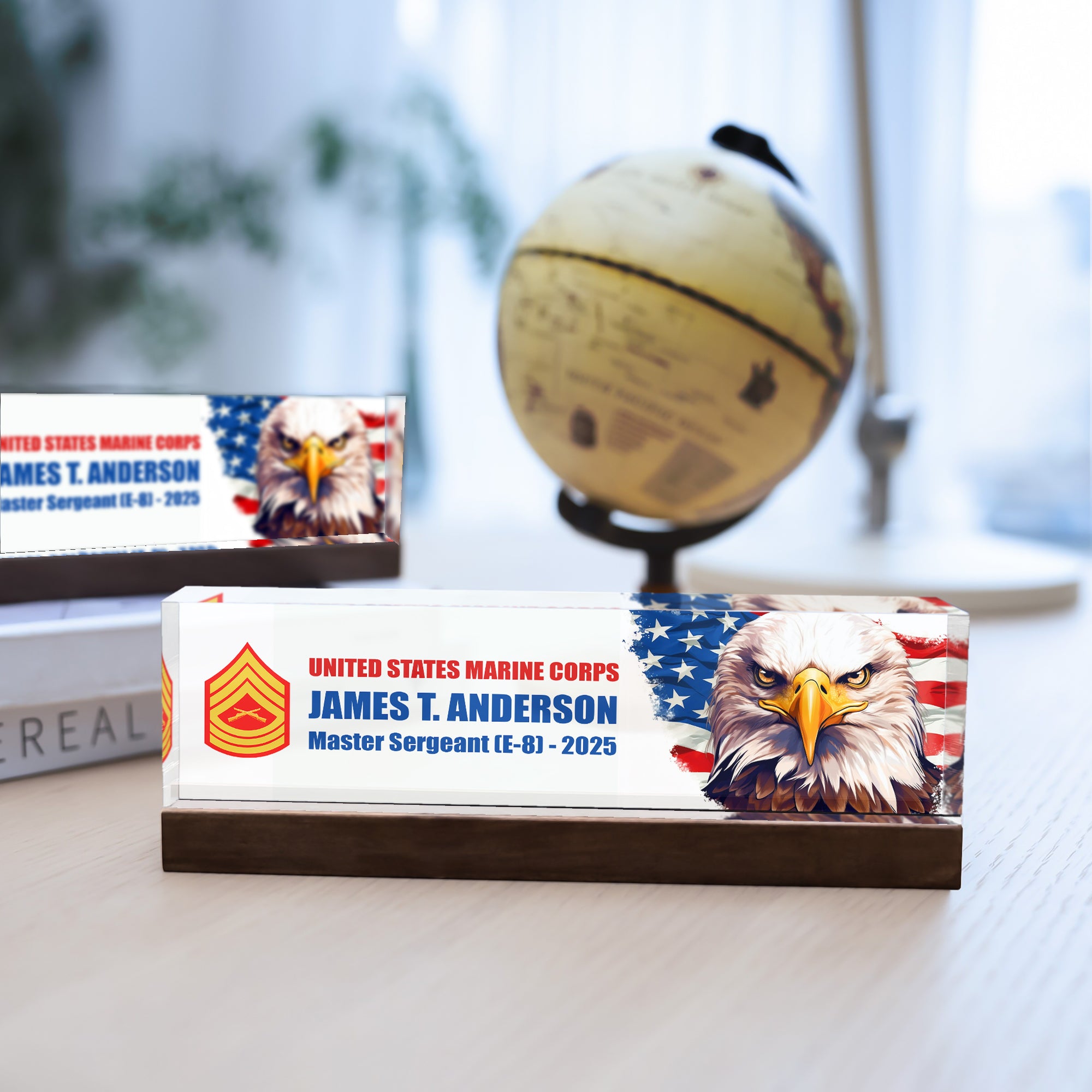 MC Eagle Acrylic Desk Plaque – Custom Name & Promotion