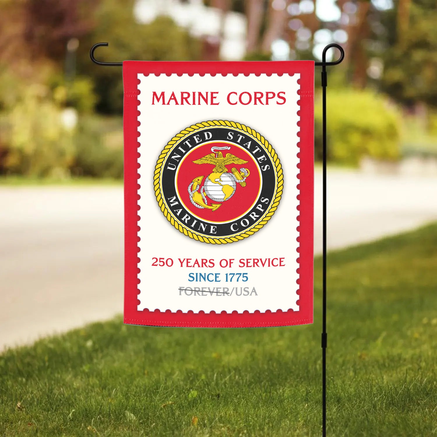 MARlNE 250 Years Of Service Since 1775 Garden Flag 12" x 18" Twin-Side Printing