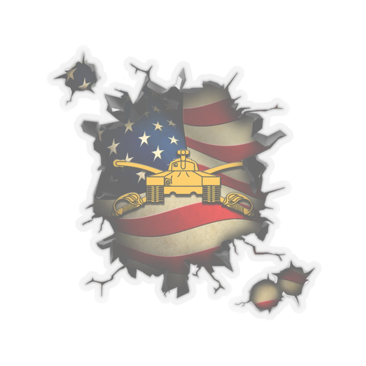 US Army Armor 3D Break Effect Stickers