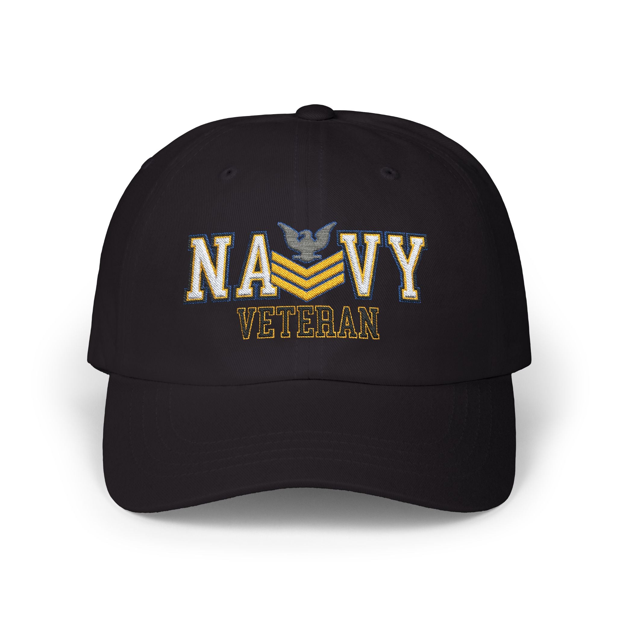 US Navy E-6 Petty Officer First Class E6 PO1 Gold Stripe Collar Device  Veteran Embroidered Classic Dad Hat