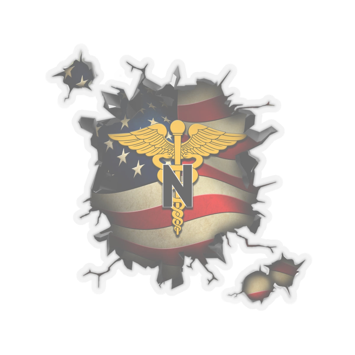 US Army Nurse Corps 3D Break Effect Stickers