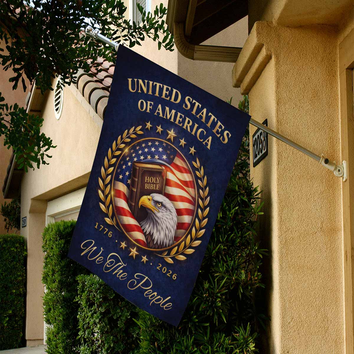 We The People Christian House Flag – United States 1776–2026 Patriotic Decor