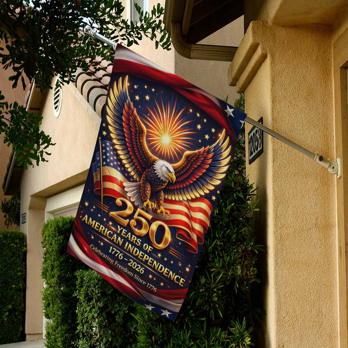 250 Years of American Independence House Flag 1776–2026 Patriotic Eagle USA