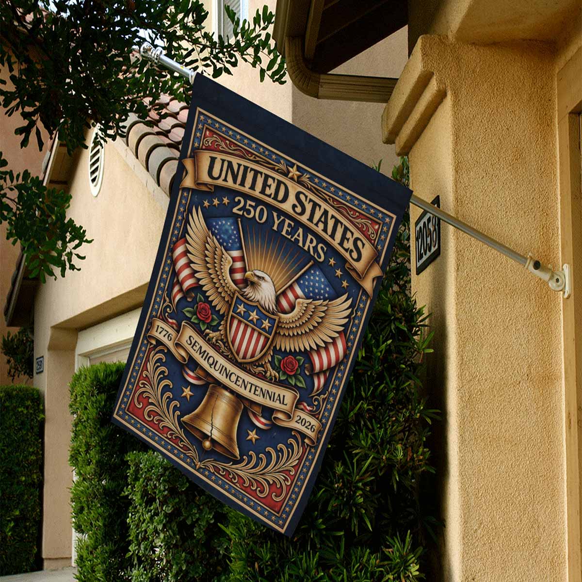 America 250 Patriotic Eagle Liberty Bell Garden Flag Decor