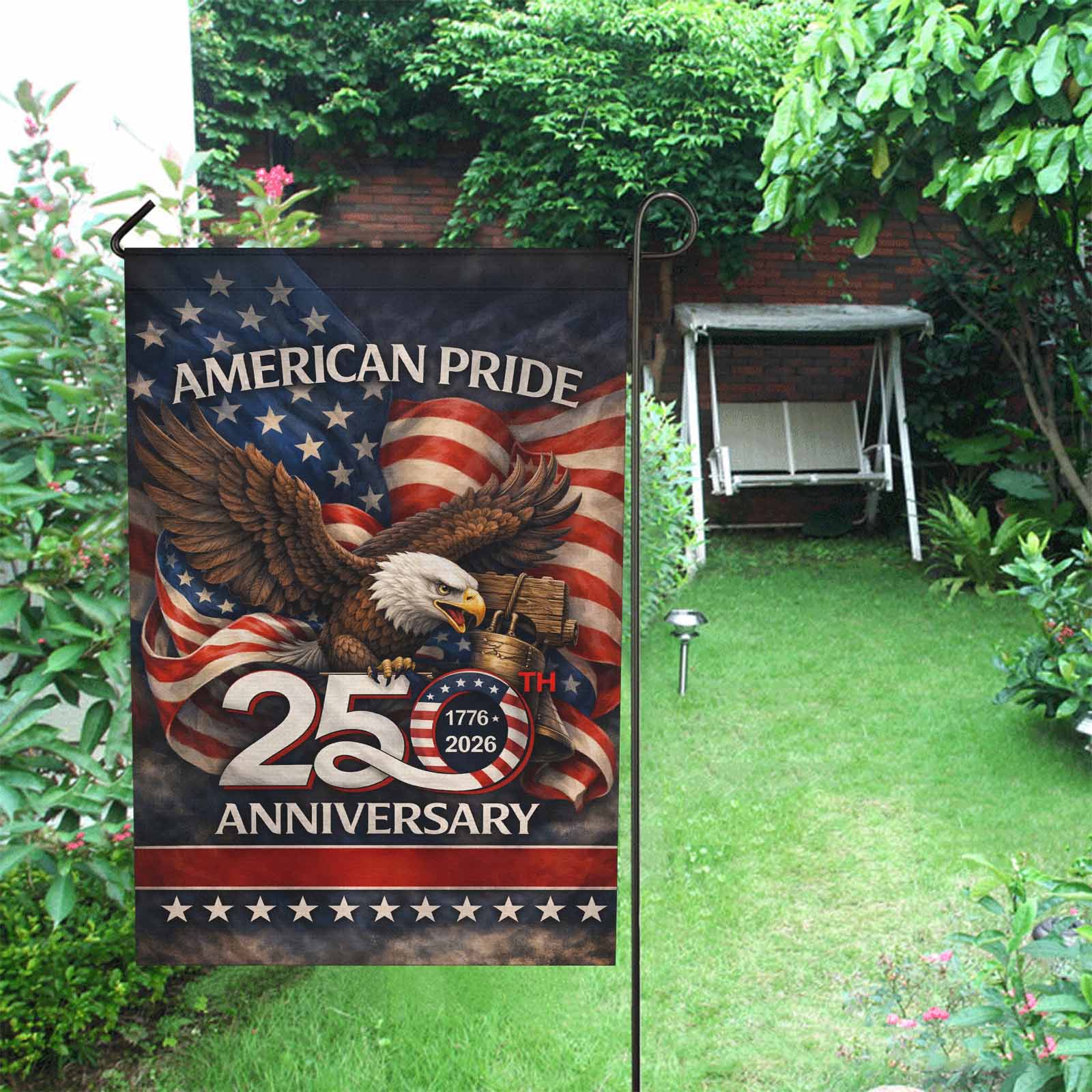 American Pride 250th Anniversary Garden Flag Patriotic Eagle USA 1776-2026 Independence Decor