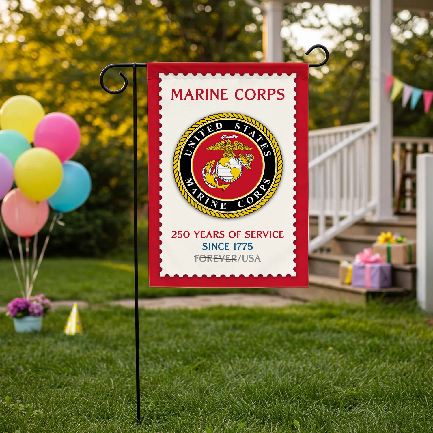 MARlNE 250 Years Of Service Since 1775 Garden Flag 12" x 18" Twin-Side Printing