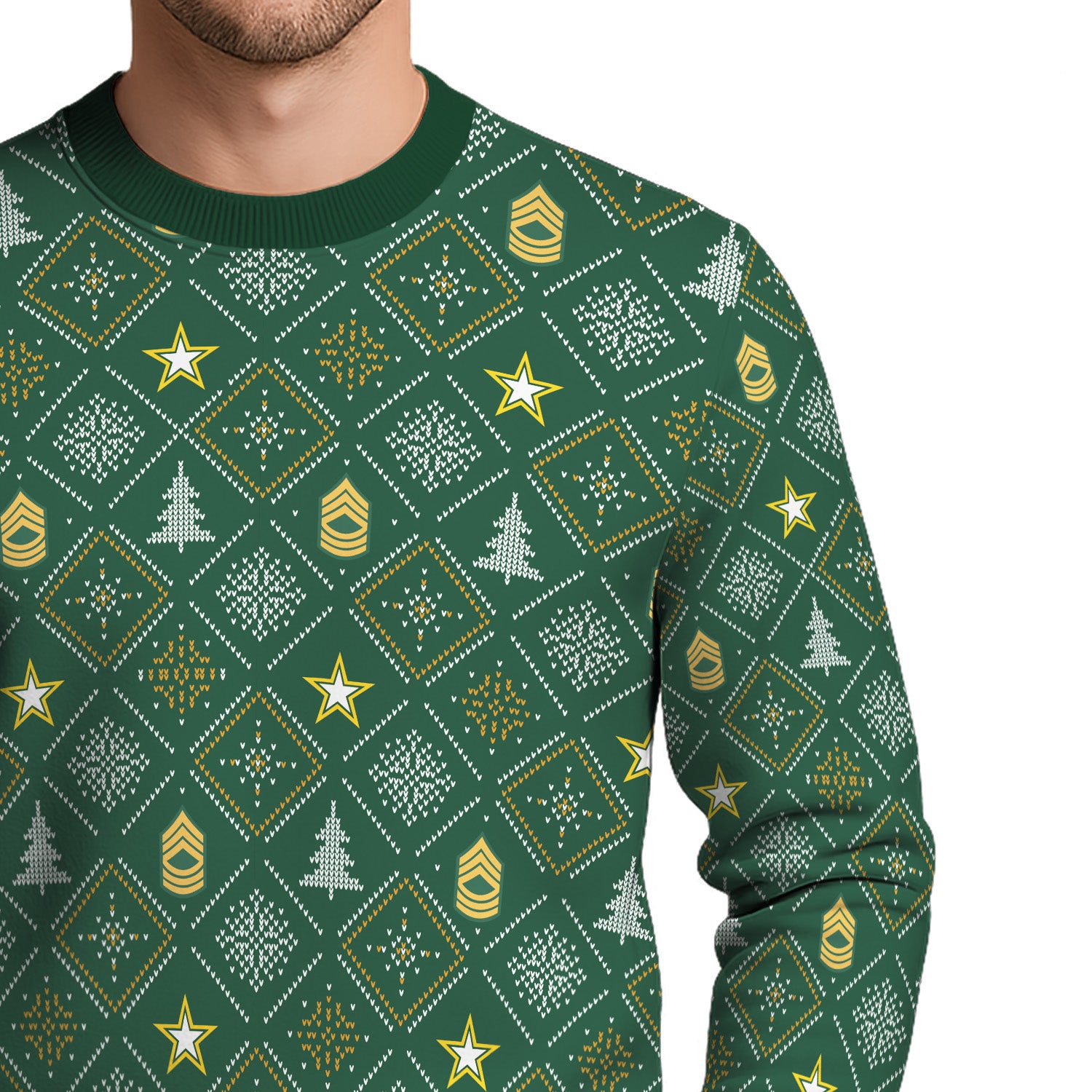 Custom Ranks US Army Ugly Christmas Sweater for Women Men TUST03