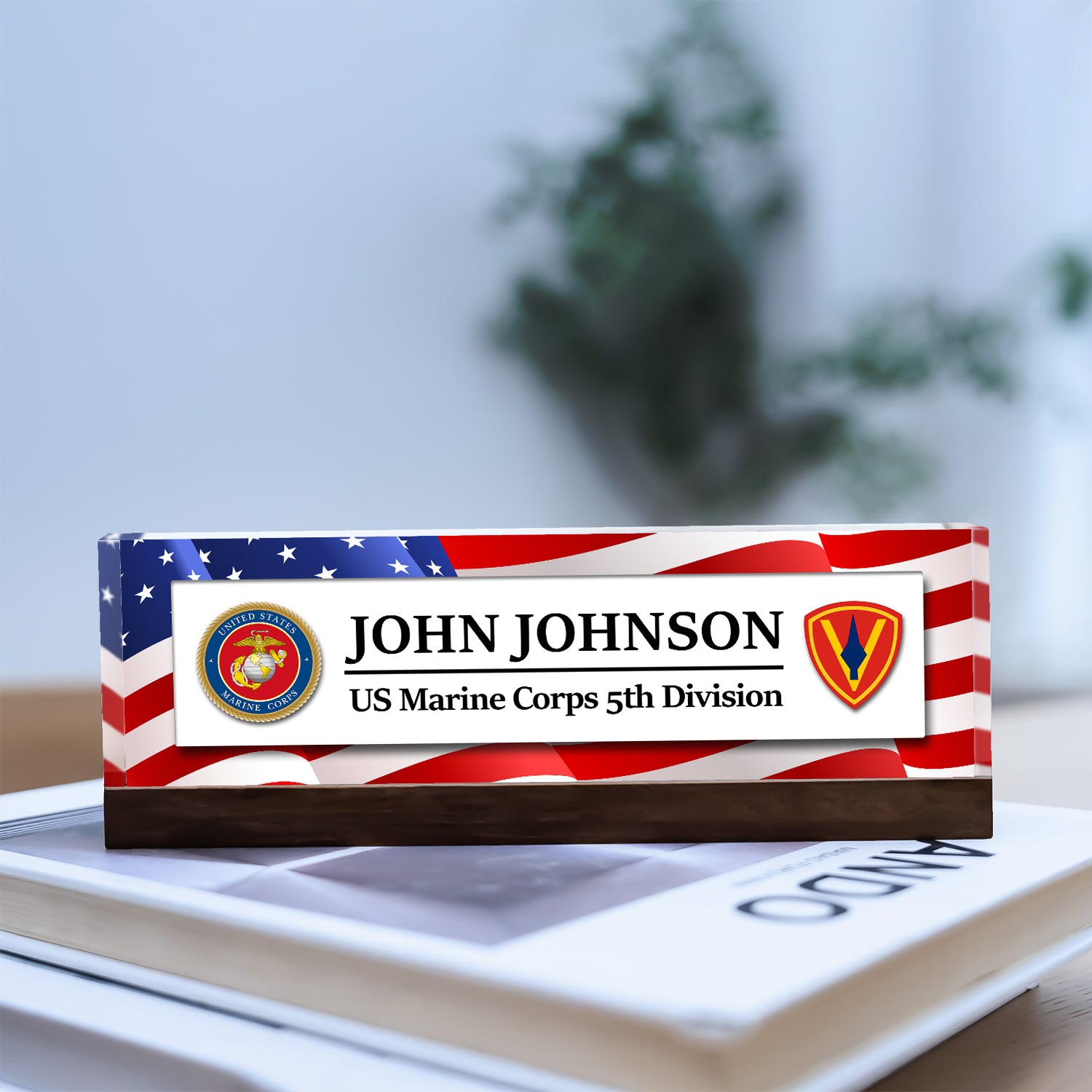 Custom Desk Acrylic Plaque -  Nameplate Gift for MARlNES