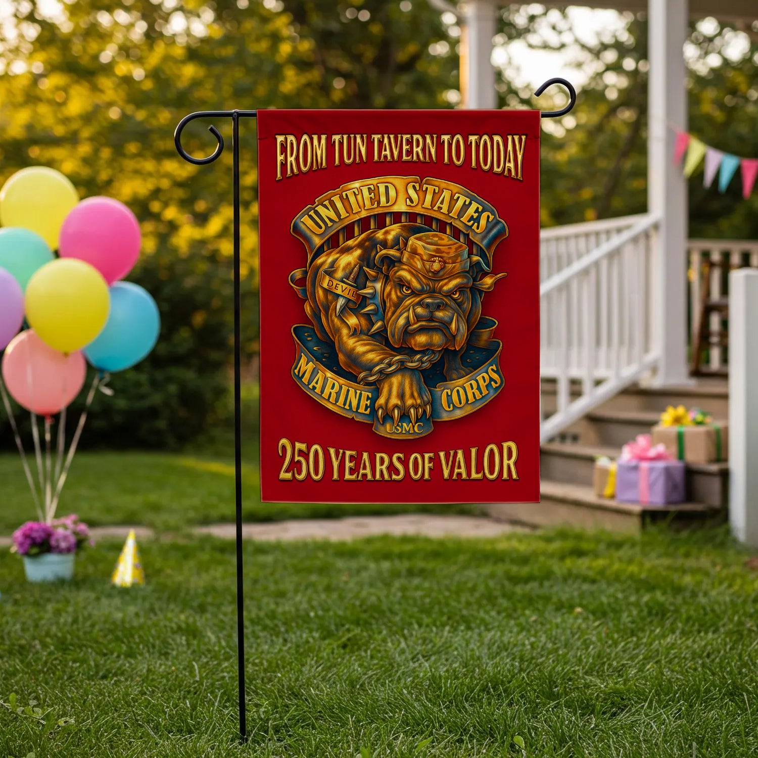 MARlNE From Tun Tavern To Today Garden Flag 12" x 18" Twin-Side Printing