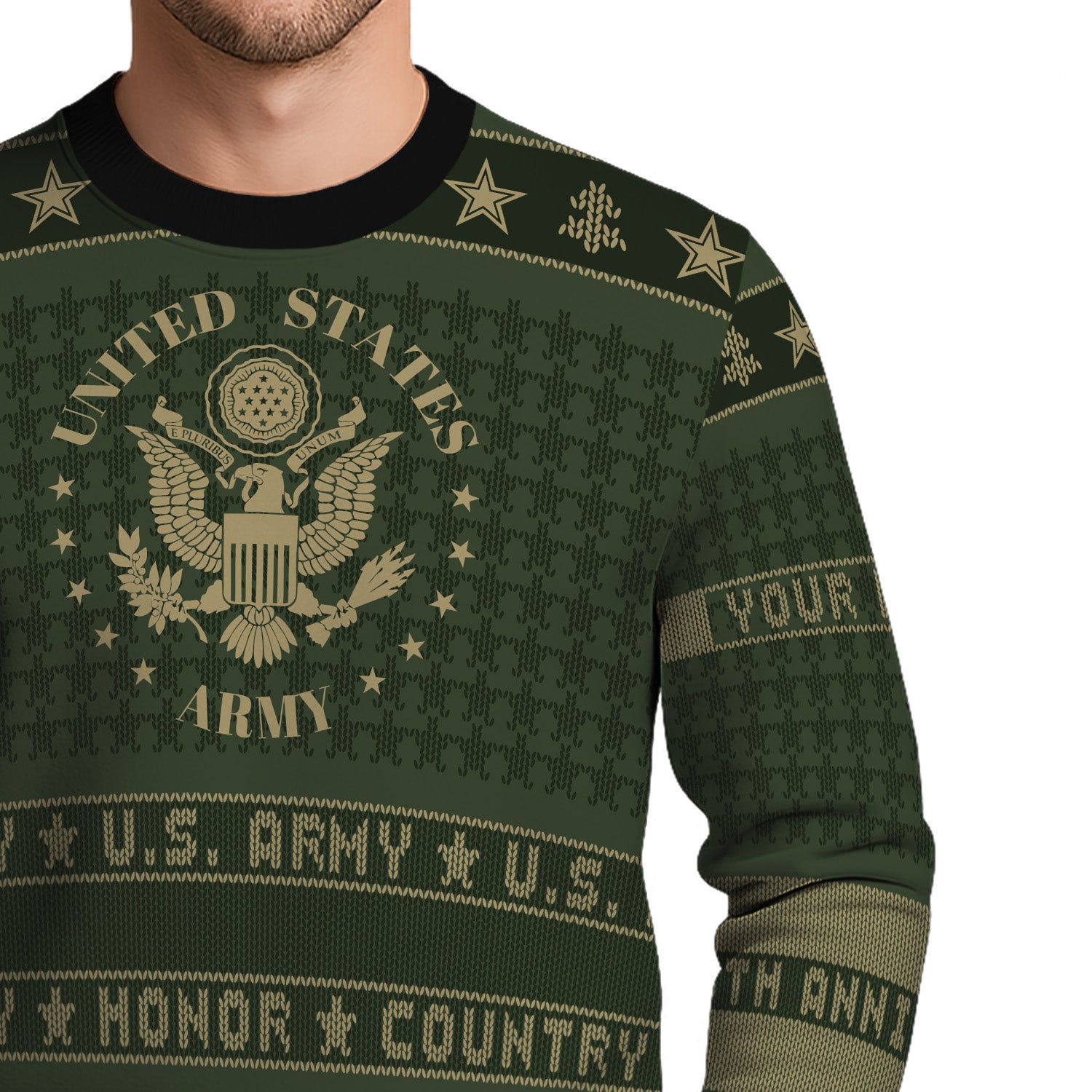 Personalized US Army Ugly Christmas Sweater TUST06