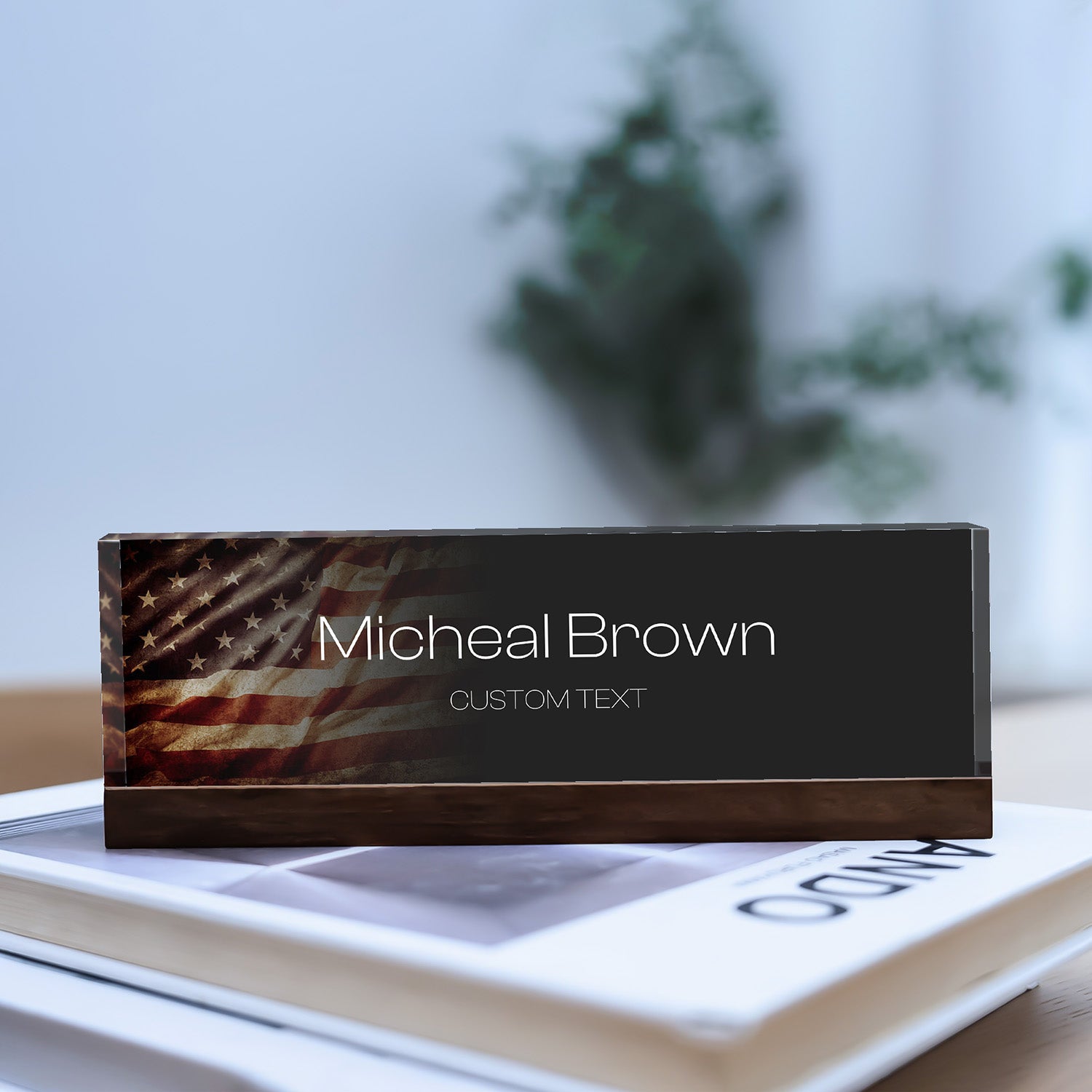 Military Service Acrylic Plaque – Custom Name & Rank Gift