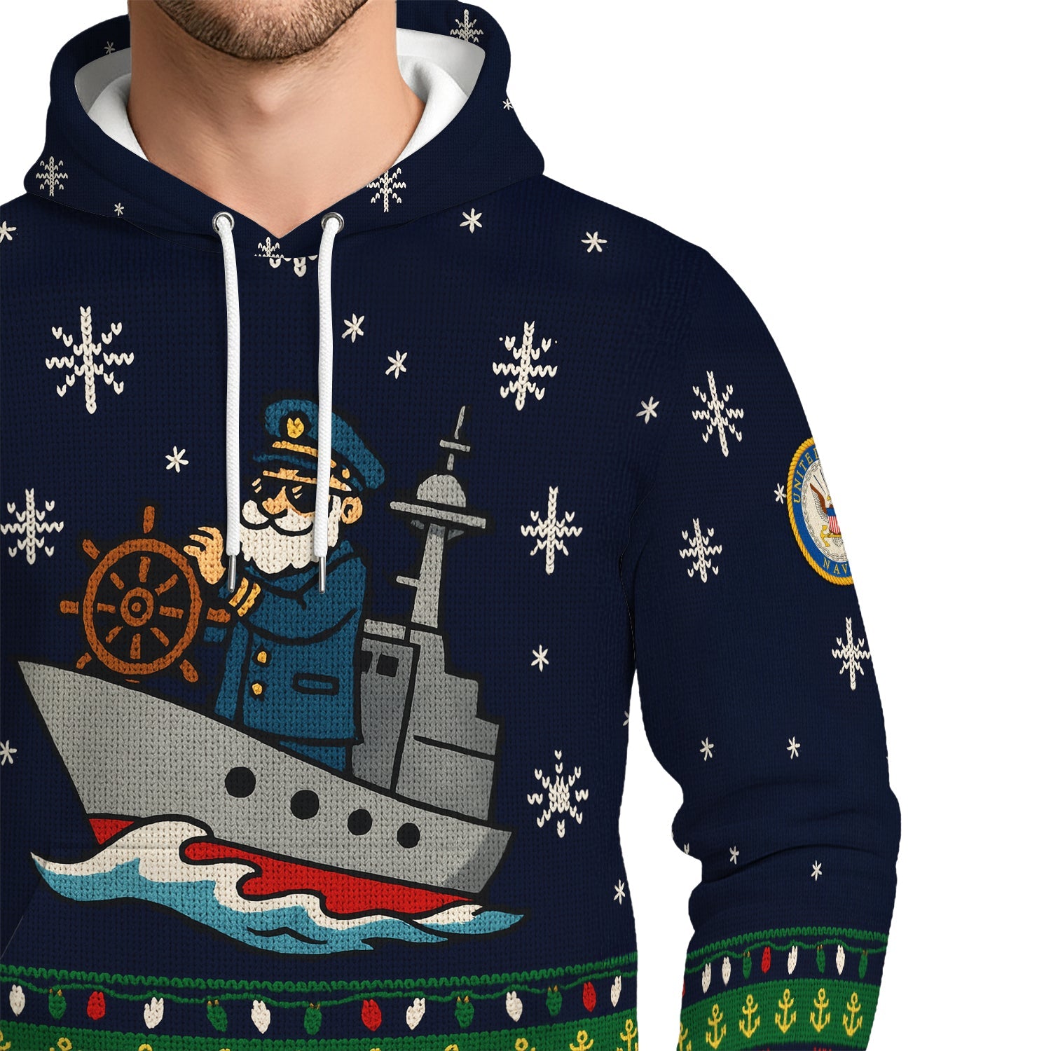 US Navy Christmas Hoodie 3D All Over Print