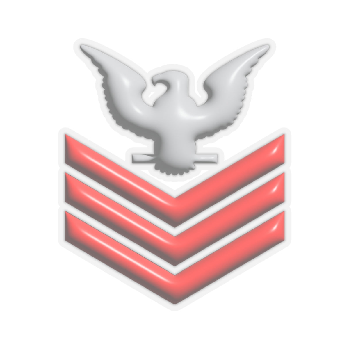 US Navy E-6 Red Stripe 3D Effect Stickers