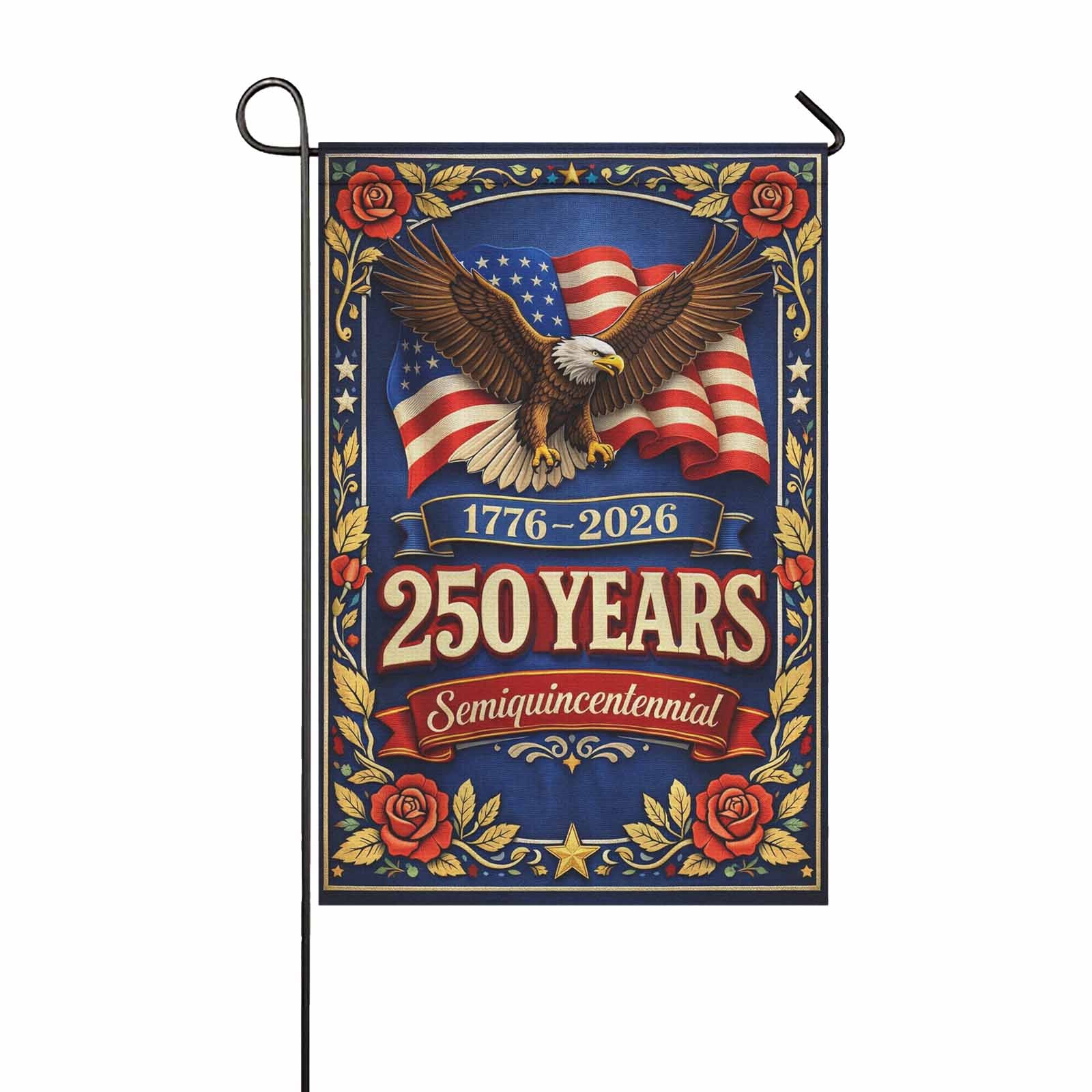 America 250 Semiquincentennial Garden Flag Patriotic Eagle Decor