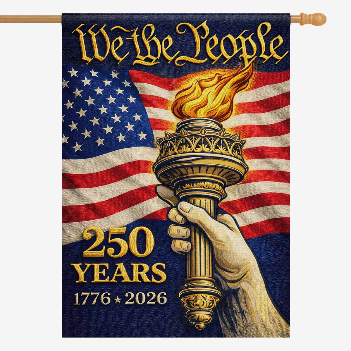 We The People 250 Years House Flag Patriotic USA 1776-2026 Decor