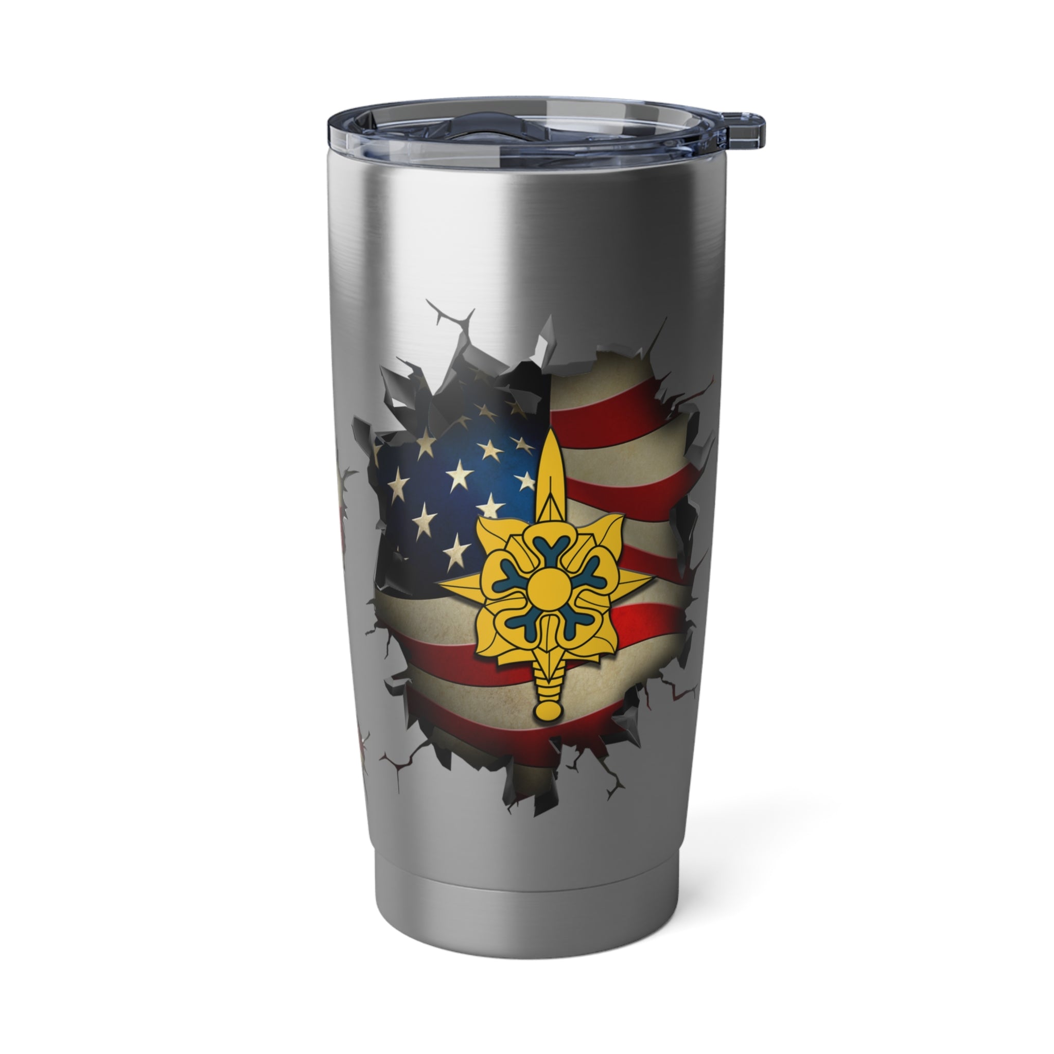 US Army Military Intelligence Branch 3D Break Effect Vagabond 20oz Tumbler