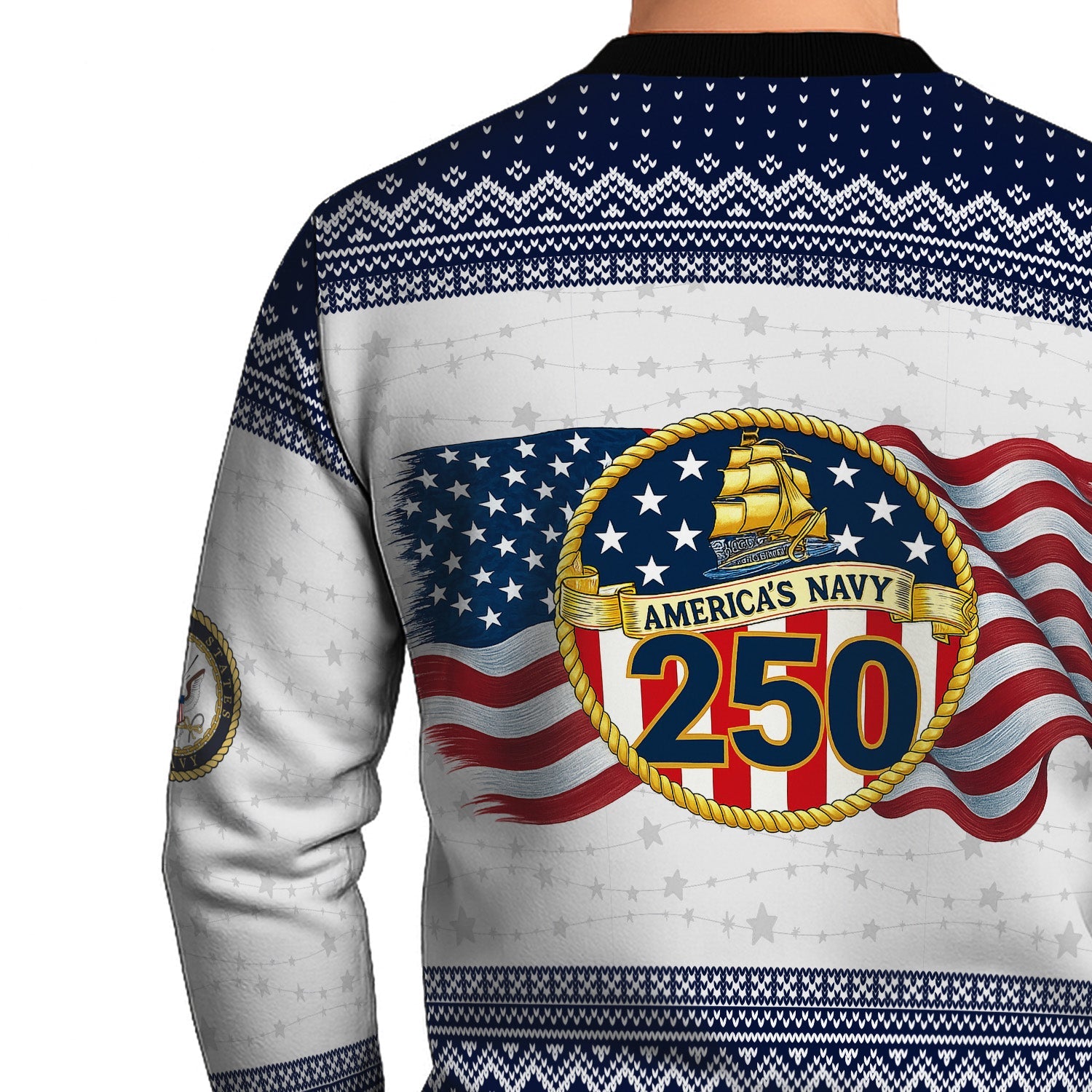 Personalized US Navy Christmas Ugly Sweater TUST10