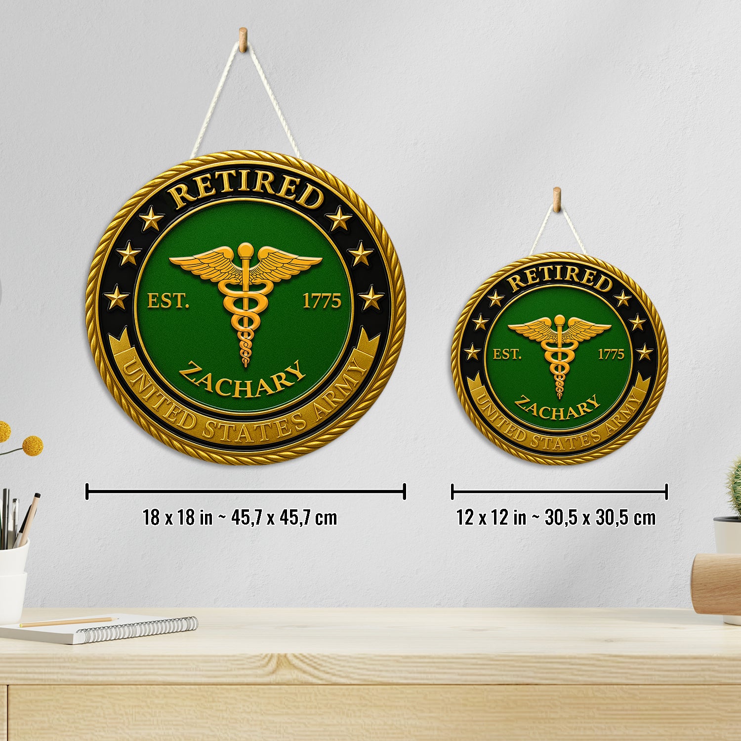 US Army Veteran Round Sign