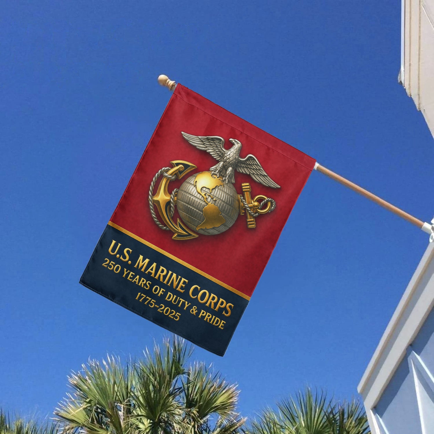 MARlNE 250 Years Of Duty & Pride House Flag 28" x 40" Twin-Side Printing