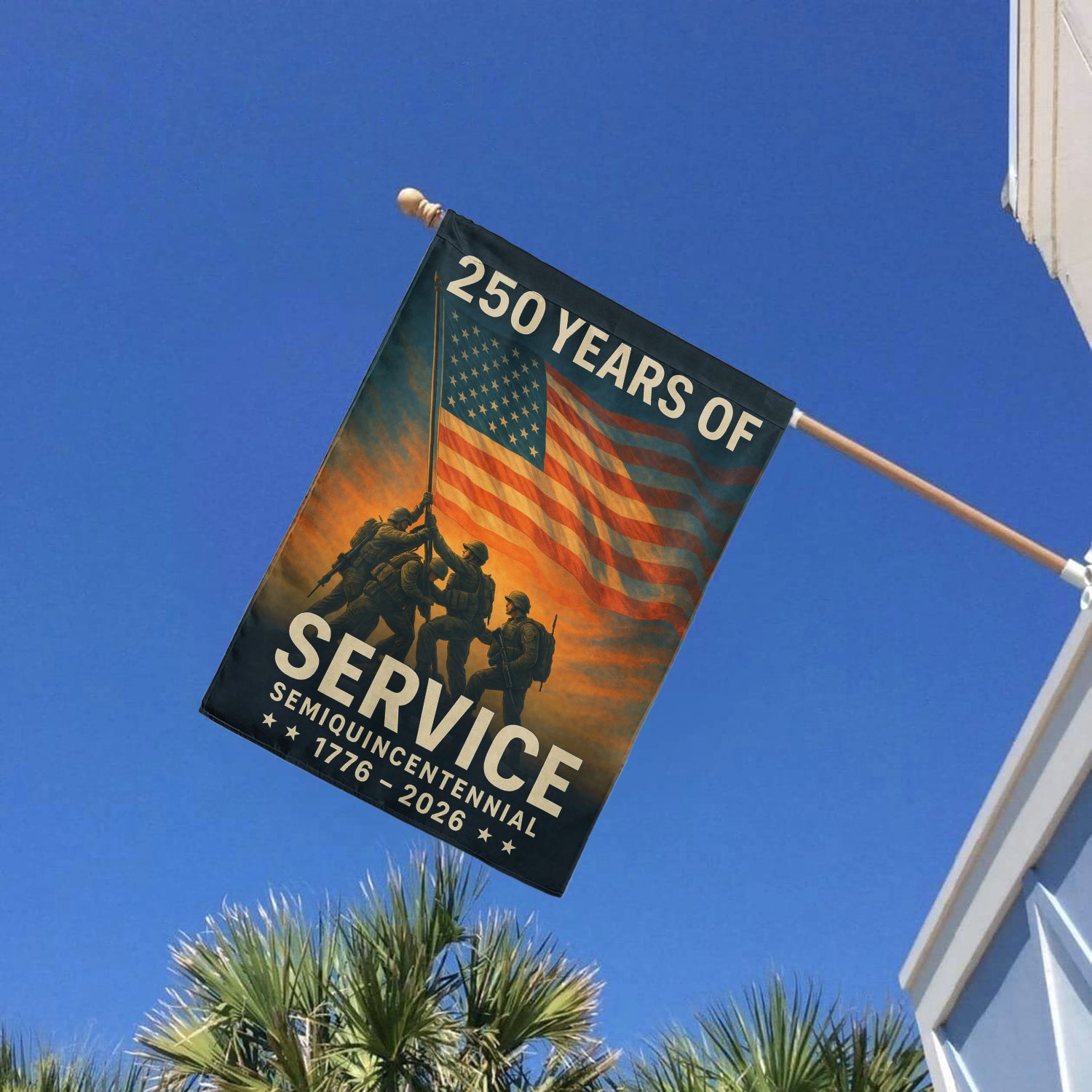 250 Years Of Service House Flag 28''x40'' Twin-Side Printing