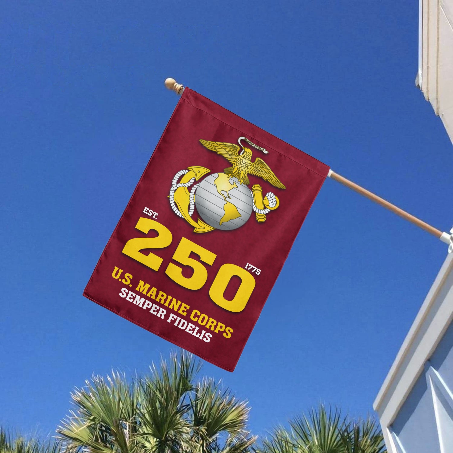 MARlNE Est 1775 Semper Fidelis Garden Flag Twin-Side Printing