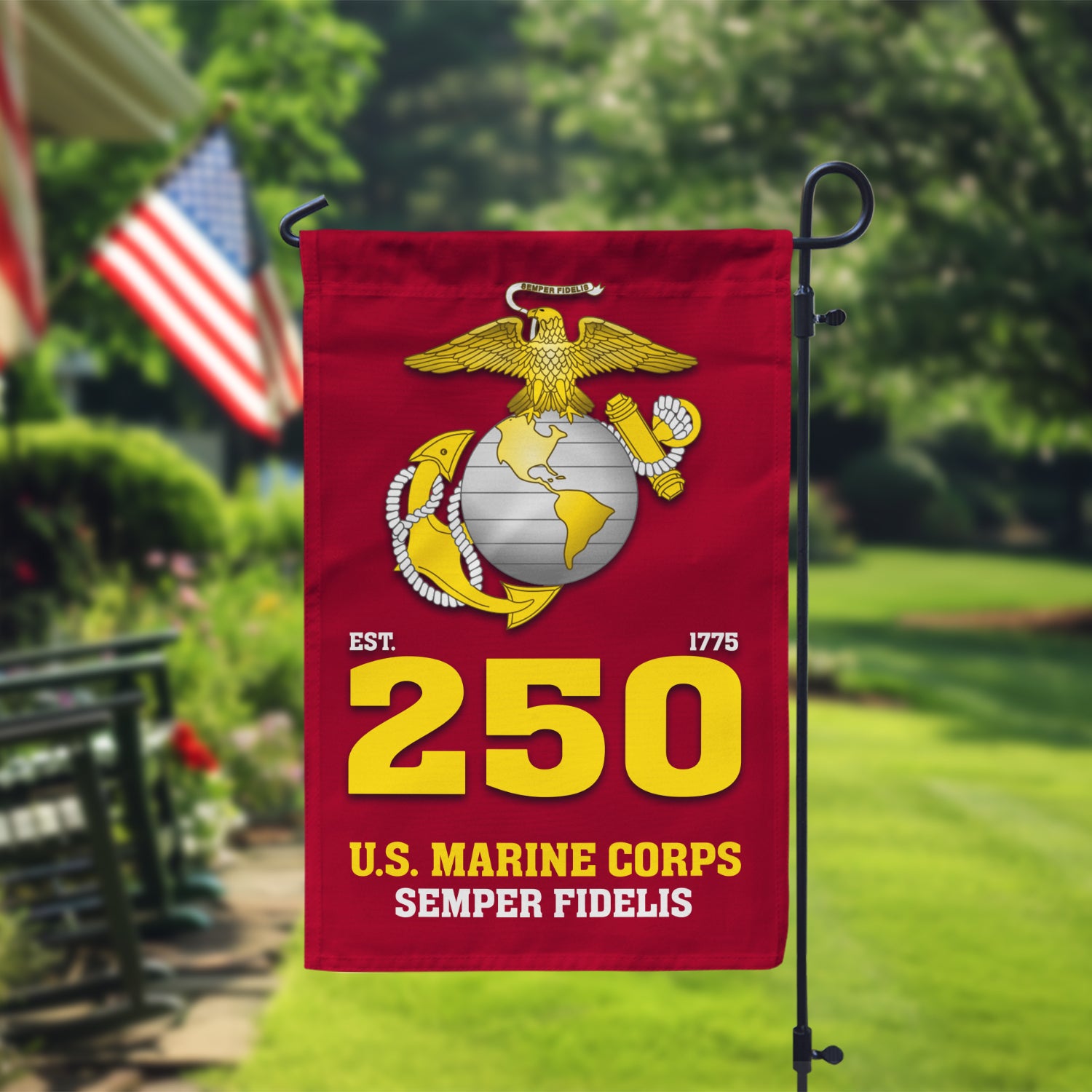 MARlNE Est 1775 Semper Fidelis Garden Flag Twin-Side Printing