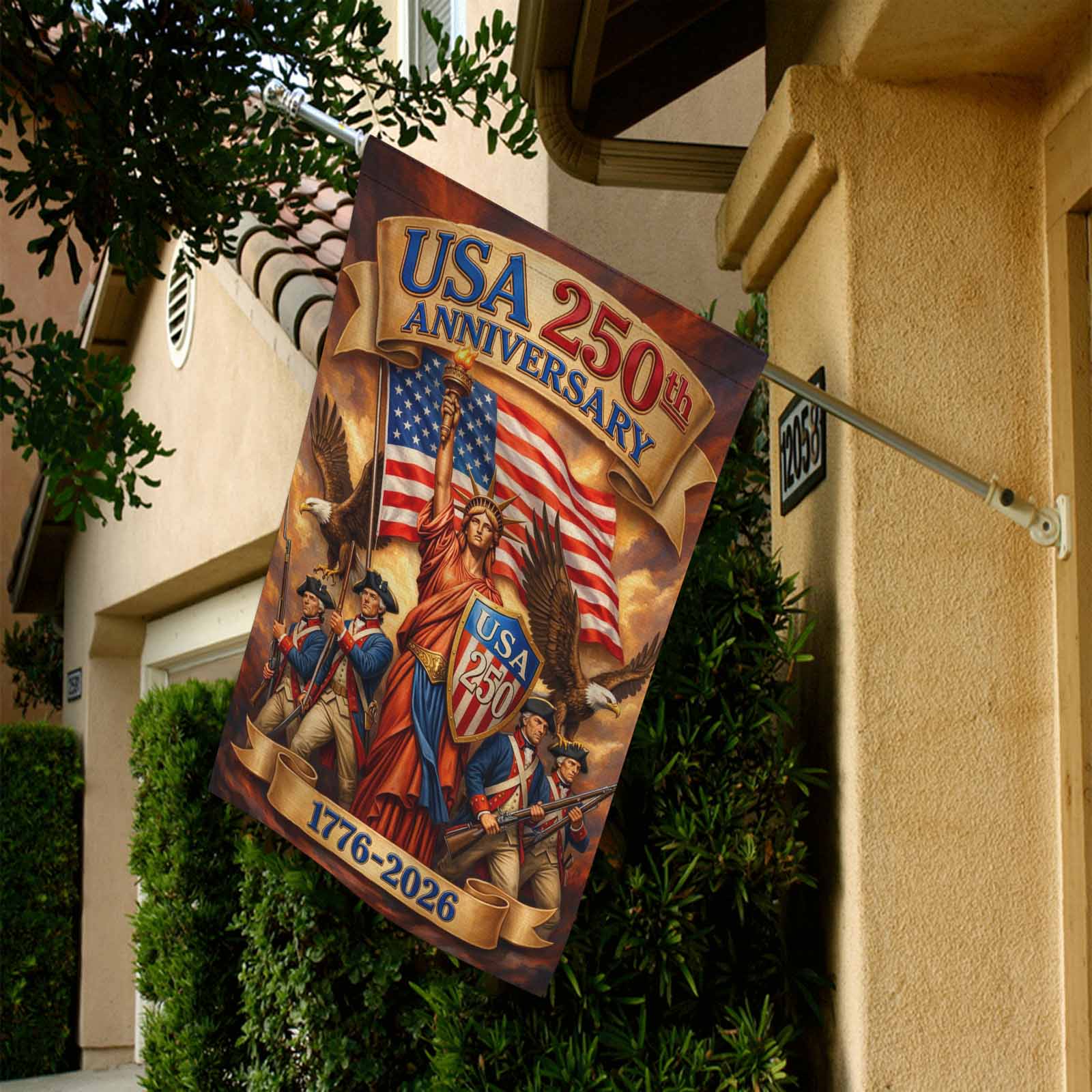 USA 250th Anniversary Patriotic Garden Flag Liberty Eagle 1776-2026