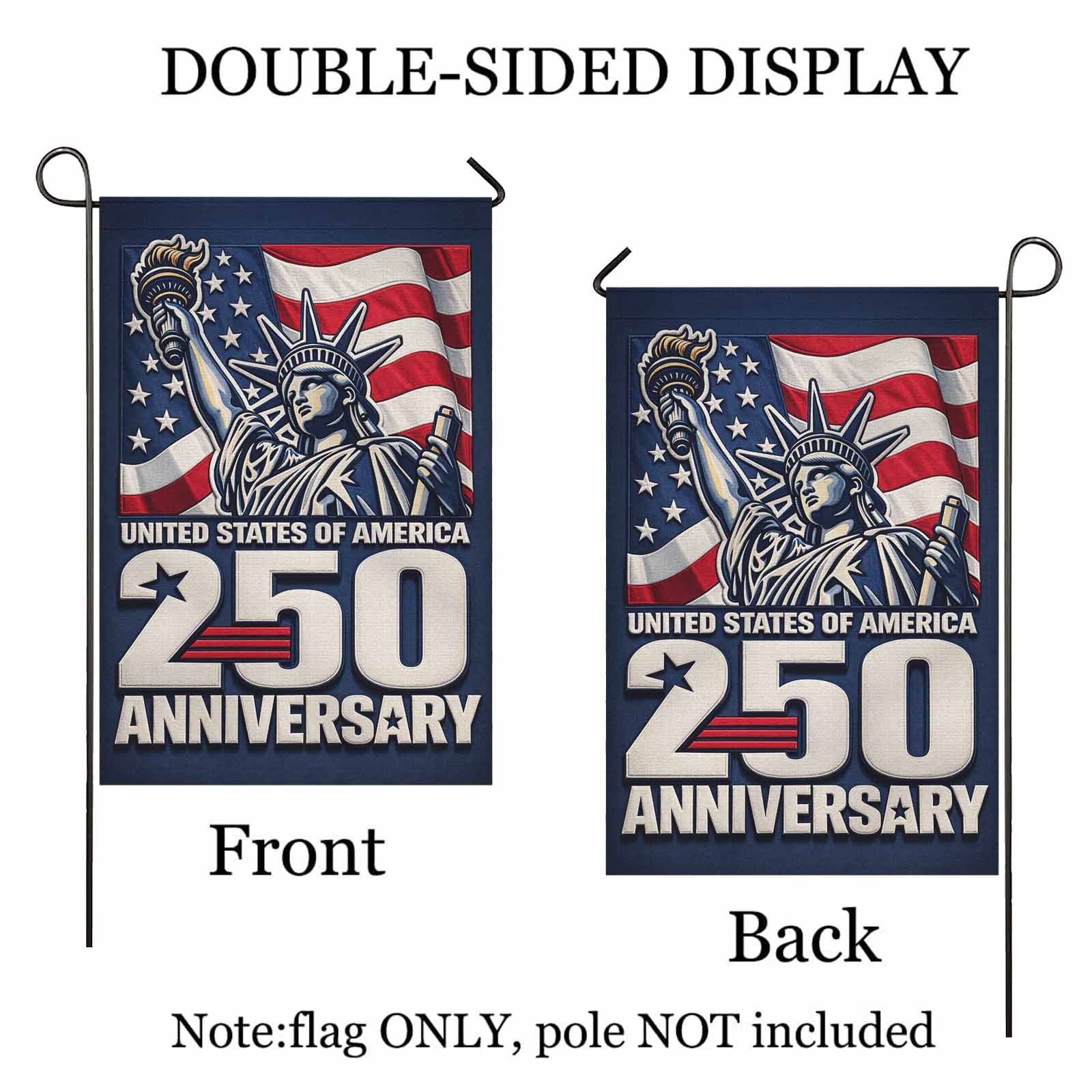 United States 250th Anniversary Garden Flag Patriotic USA Decor