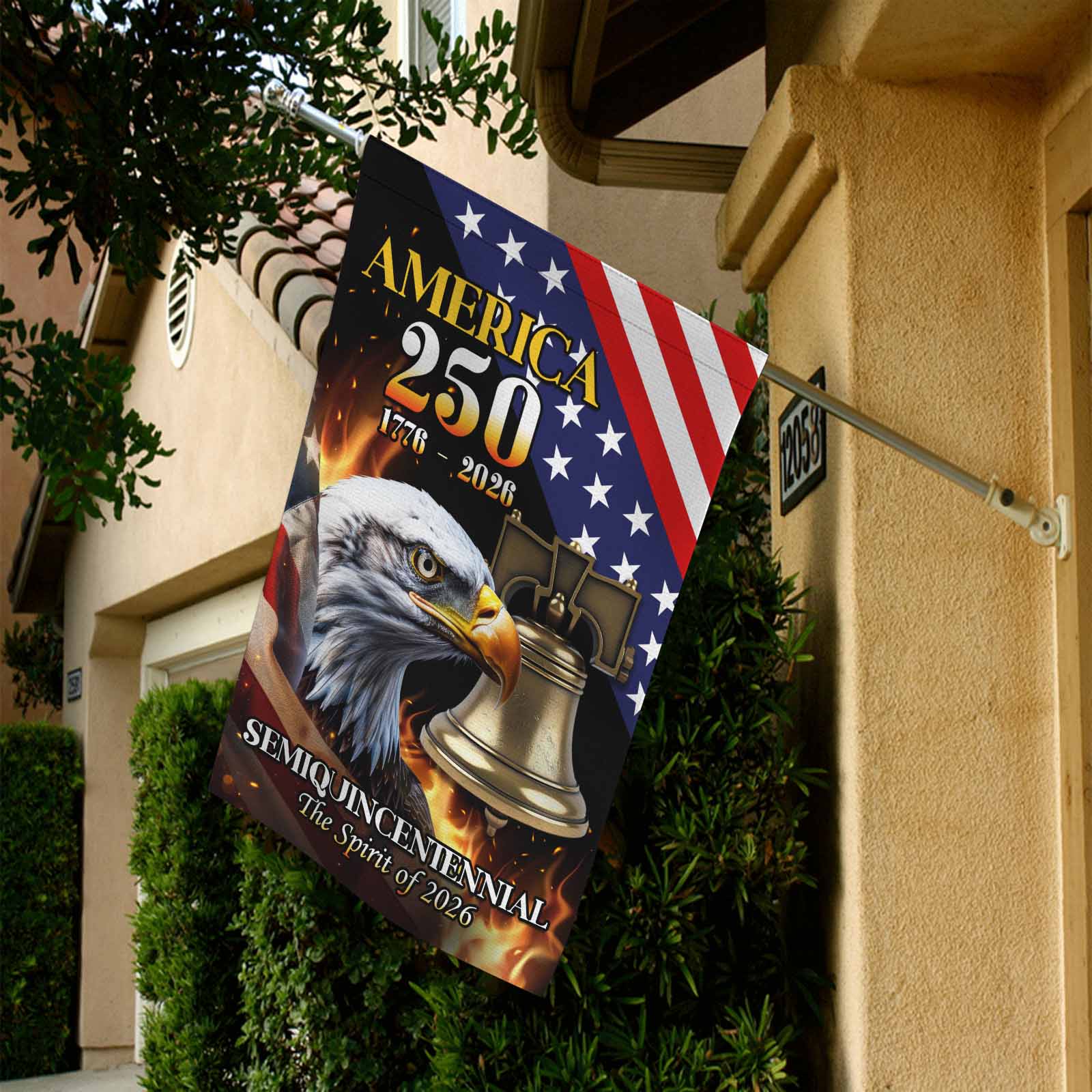 America 250 Semiquincentennial Garden Flag Patriotic Eagle Liberty Bell USA 1776-2026 Decor
