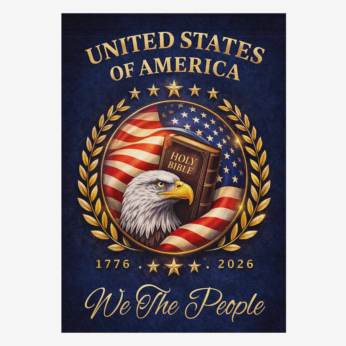 We The People Christian House Flag – United States 1776–2026 Patriotic Decor