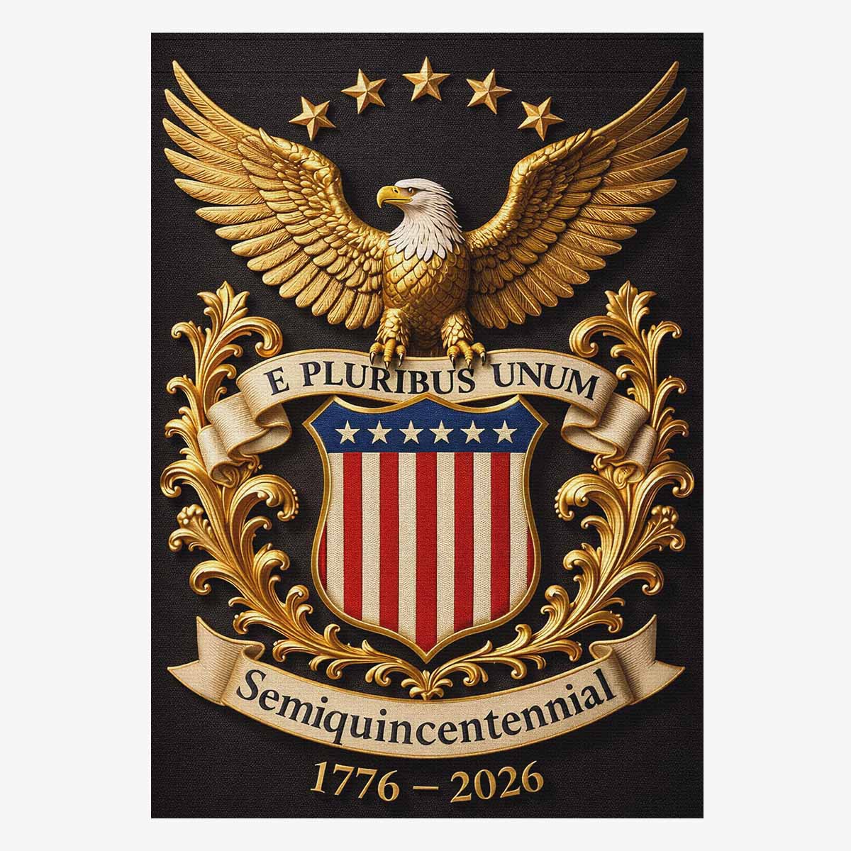 USA 250 House Flag Patriotic Eagle Shield America 1776-2026 Anniversary Decor