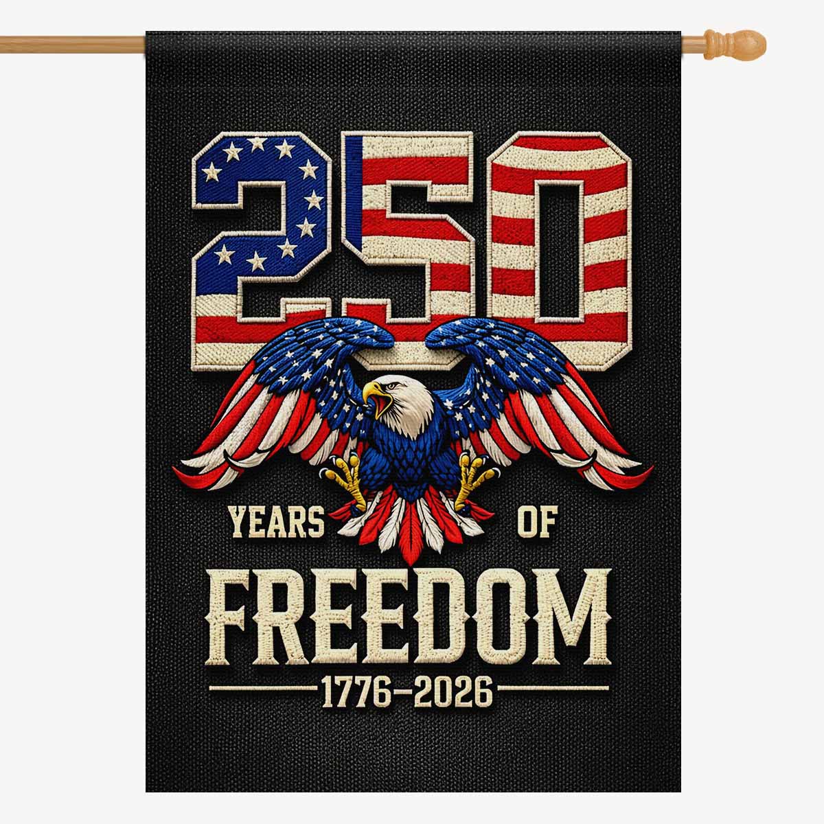 America 250 Patriotic Eagle House Flag 1776-2026 Freedom USA Flag