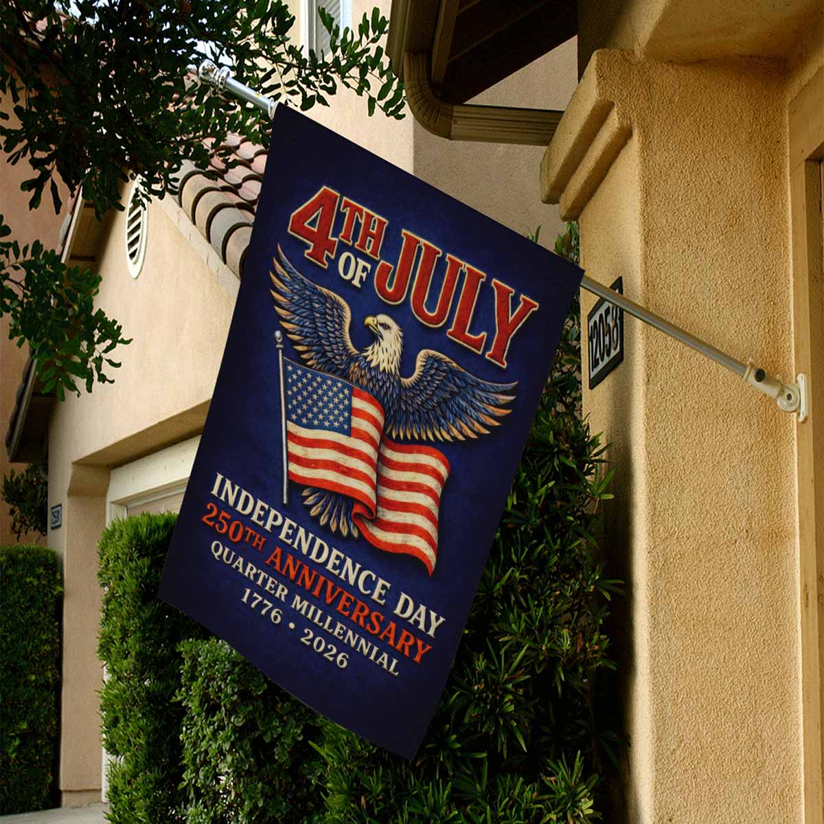 4th of July America 250 House Flag Independence Day Patriotic Eagle 1776-2026