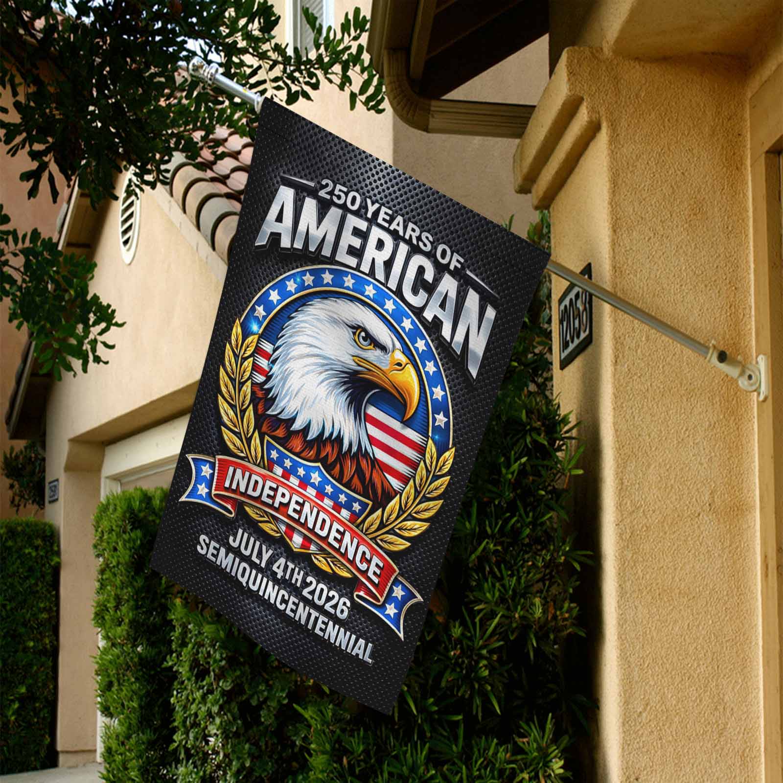 America 250 Garden Flag Patriotic Eagle Independence July 4th 2026 USA Decor
