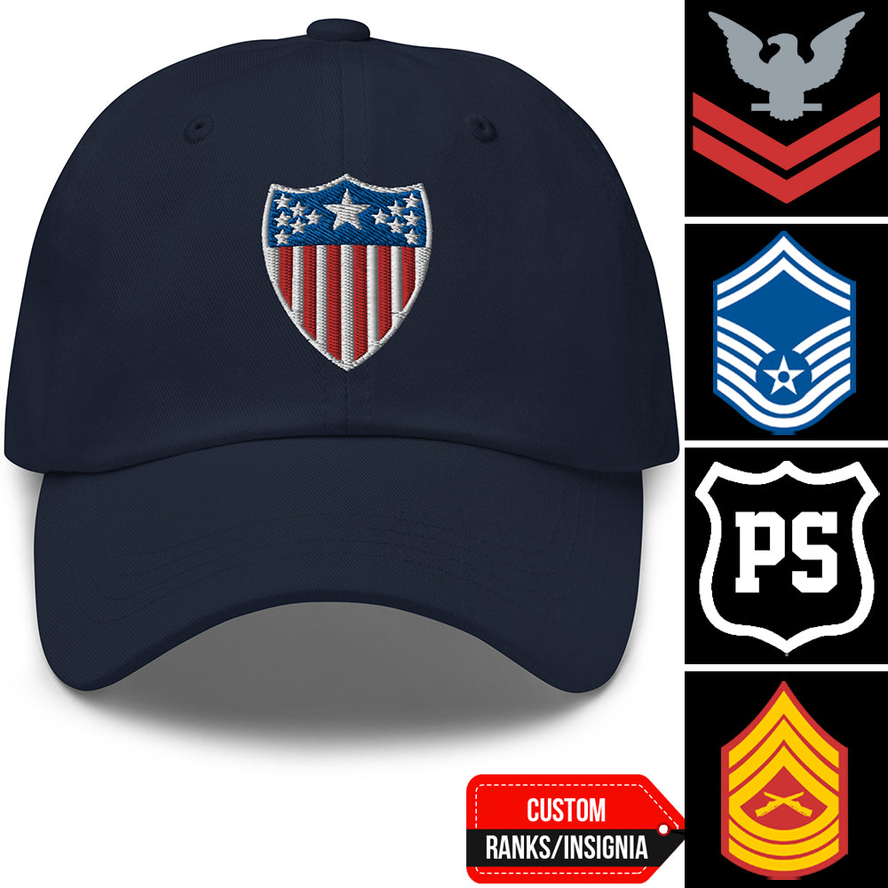 Custom US Military Ranks/Insignia Embroidered Dad Hat