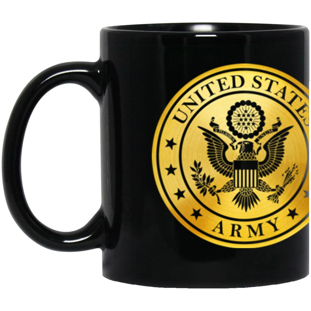 US Army Transportation Corps Metallic Gold Effect 11oz - 15oz Black Mug