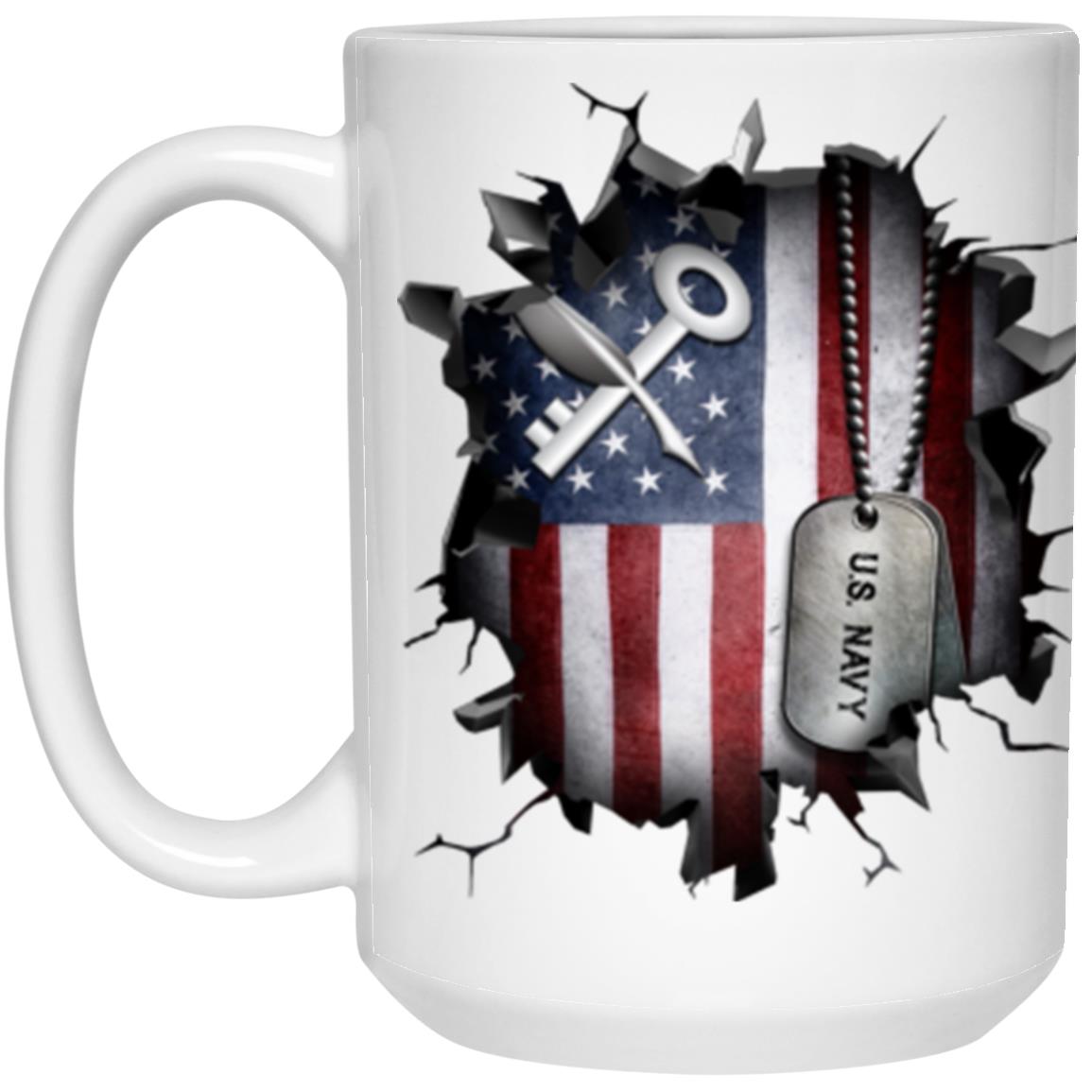 US Navy Ship_s Serviceman Navy SH 3D Break Effect 11oz - 15oz White Mug