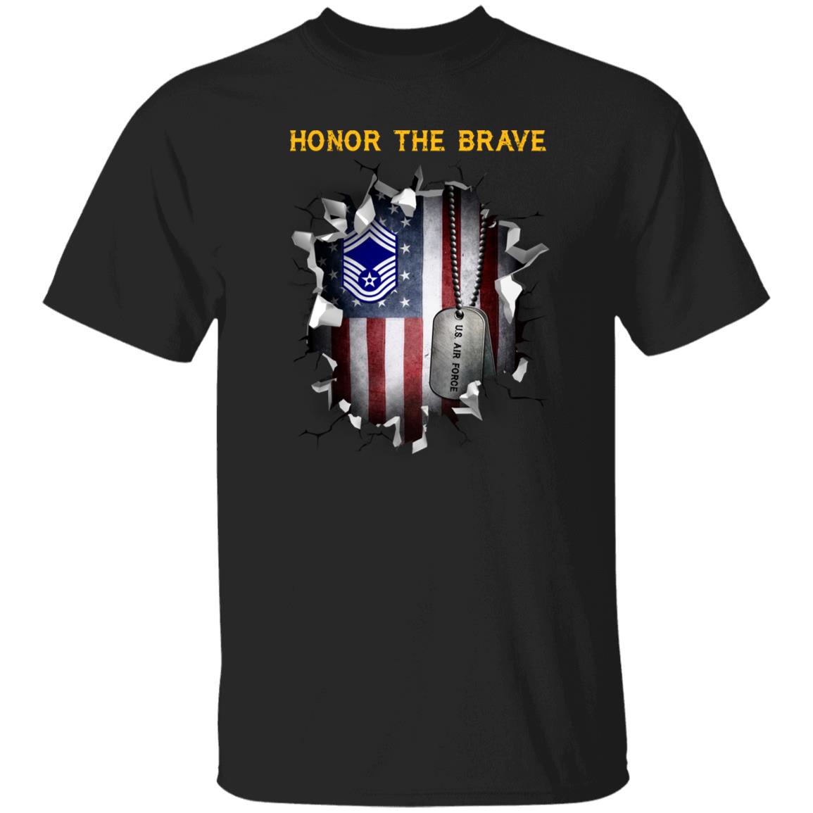 US Air Force E-9 Chief Master Sergeant CMSgt E9 Noncommissioned Officer AF  - Honor The Brave - Honor The Brave Front Shirt