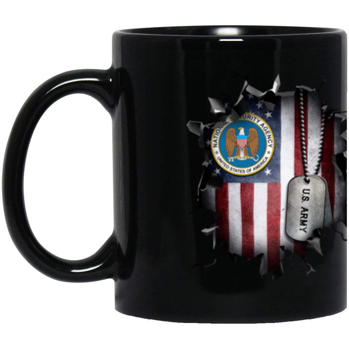 US National Security Agency 3D Break Effect 11oz - 15oz Black Mug