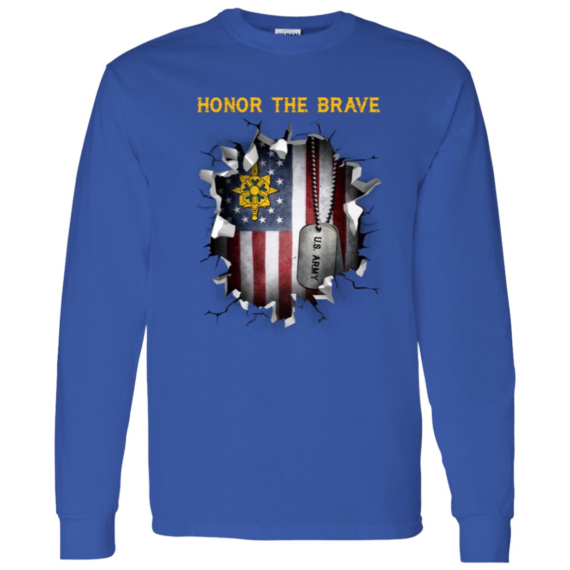 US Army Military Intelligence Branch  - Honor The Brave Front Shirt