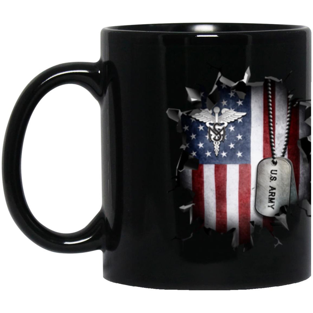 US Army Medical Service Corps 3D Break Effect 11oz - 15oz Black Mug