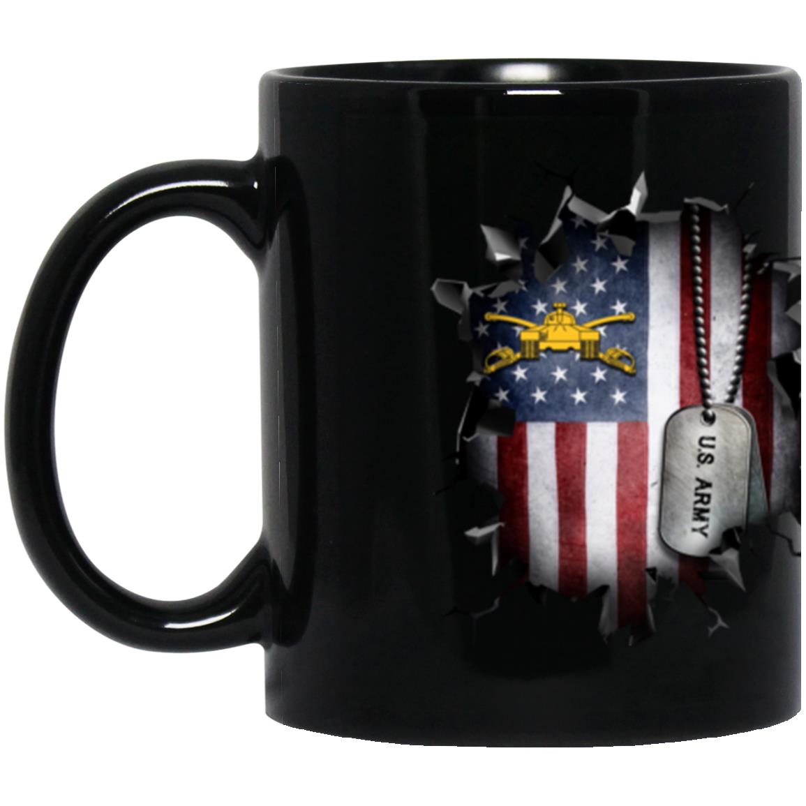 US Army Armor 3D Break Effect 11oz - 15oz Black Mug