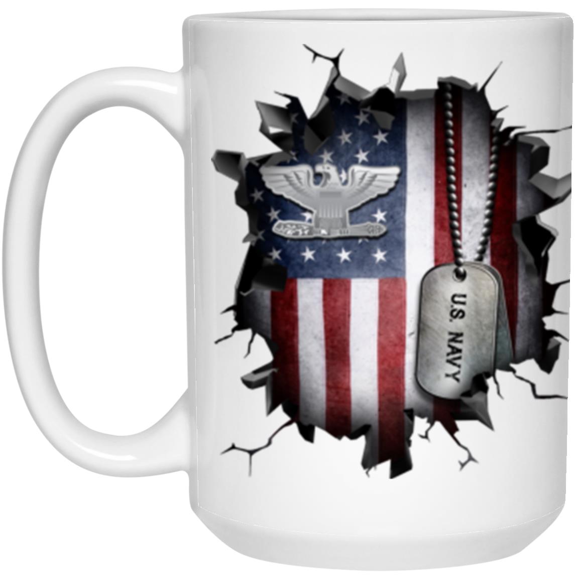 US Navy O-6 Captain O6 CAPT Senior Officer  3D Break Effect Coffee Mug 11oz - 15oz White Mug