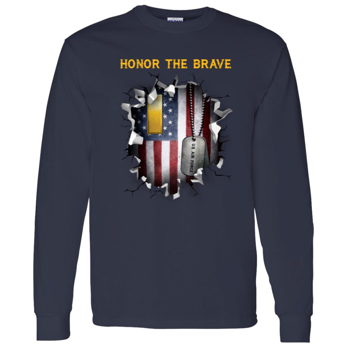 US Air Force O-1 Second Lieutenant 2d Lt O1 Commissioned Officer  - Honor The Brave - Honor The Brave Front Shirt