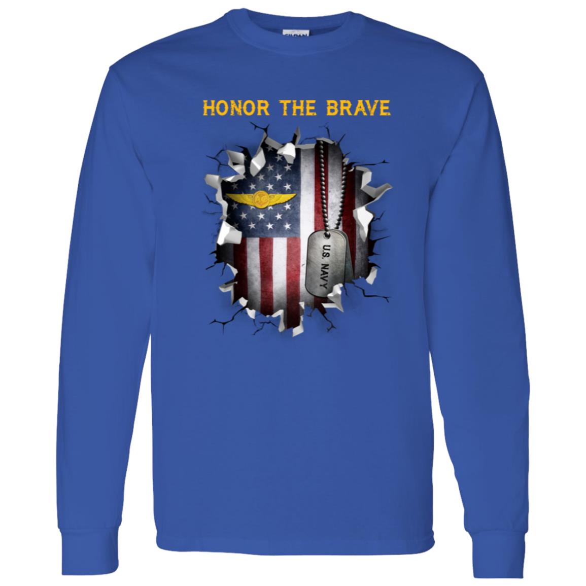 US Navy Naval Aircrew Warfare Specialist - Honor The Brave Front Shirt